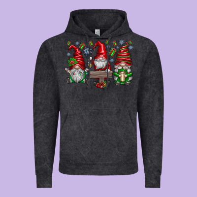 Christmas Gnomes Celebration Vintage Hoodie Designed By Cowhidedigitalart