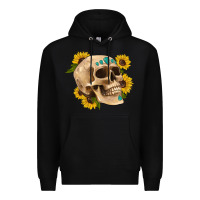 Black skull flowers and gemstone Premium Hoodie - Artiststas