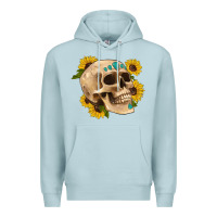 Blue Mist skull flowers and gemstone Premium Hoodie - Artiststas