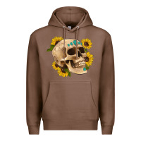 Chestnut skull flowers and gemstone Premium Hoodie - Artiststas