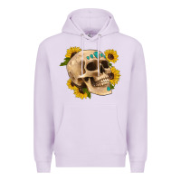 Lilac skull flowers and gemstone Premium Hoodie - Artiststas