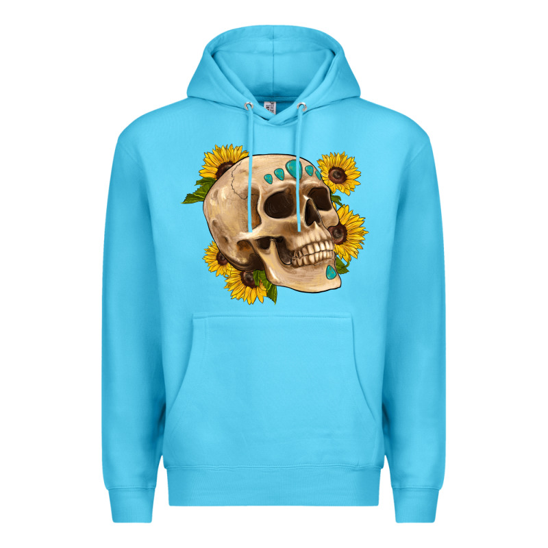 Skull Flowers And Gemstone Premium Hoodie by Artiststas | Teevron