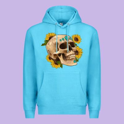 Skull Flowers And Gemstone Premium Hoodie Designed By Artiststas