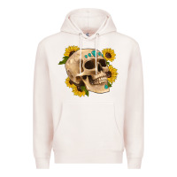 Pale Pink skull flowers and gemstone Premium Hoodie - Artiststas