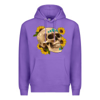 Purple skull flowers and gemstone Premium Hoodie - Artiststas