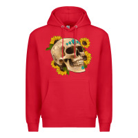 Red skull flowers and gemstone Premium Hoodie - Artiststas