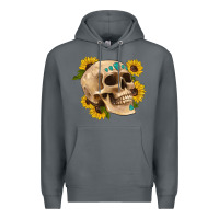 Rock skull flowers and gemstone Premium Hoodie - Artiststas