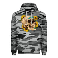 Slate Camo skull flowers and gemstone Premium Hoodie - Artiststas