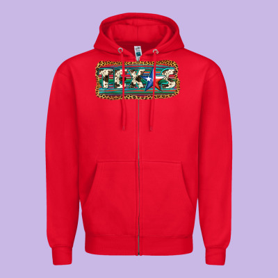 Texas Zipper Hoodie Designed By Jahusdesignshop