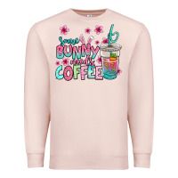 Pale Pink some bunny needs coffee easter Premium Sweatshirt - Jasminsmagicworld