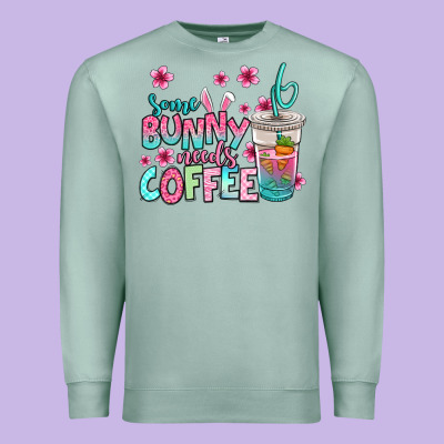Some Bunny Needs Coffee Easter Premium Sweatshirt Designed By Jasminsmagicworld