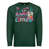 Sports Green some bunny needs coffee easter Premium Sweatshirt - Jasminsmagicworld