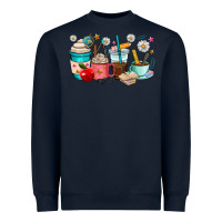 Navy teacher coffee cups Heavyweight Sweatshirt - RanaPortraitStore