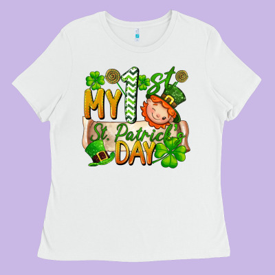 My 1'st St Patrick's Day Ladies Tee Designed By Fadigitalartstudio