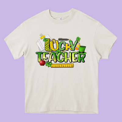 Lucky Teacher St. Patrick's Day Heavy Core Tee Designed By Howdyjamesfarm