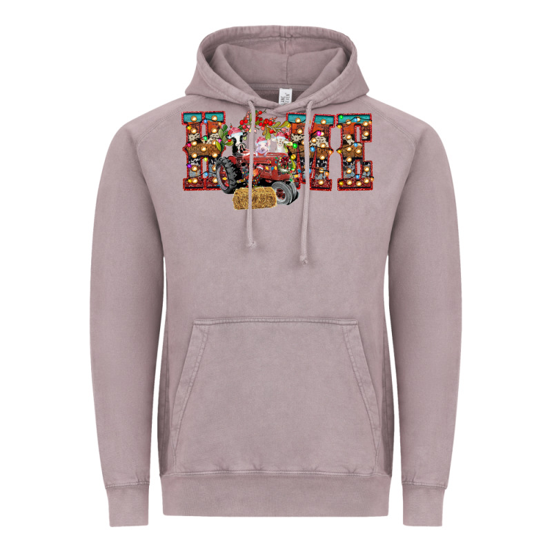 Home Christmas Farm Animals Vintage Hoodie by CowhideDigitalArt | Teevron