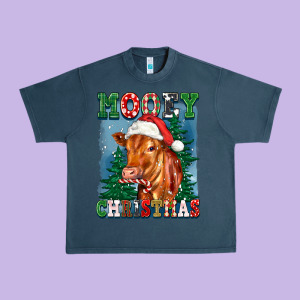 Mooey Christmas Heifer Urban Heavy Tee Designed By Fadigitalartstudio