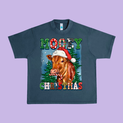 Mooey Christmas Heifer Urban Heavy Tee Designed By Fadigitalartstudio