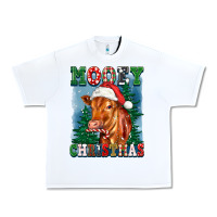 White mooey christmas heifer Urban Heavy Tee - FaDigitalArtStudio