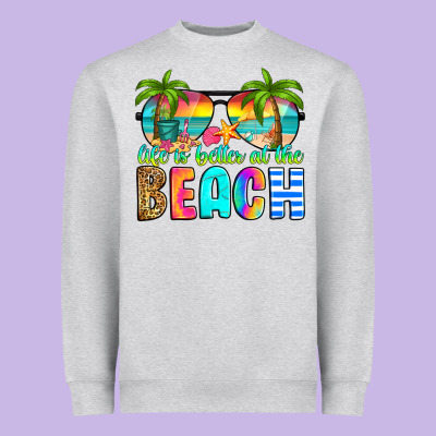 Life Is Better At The Beach Heavyweight Sweatshirt Designed By Ranaportraitstore