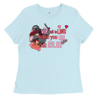 Baby Blue sloth why fall in love when you can fall asleep Ladies Tee - FaDigitalArtStudio