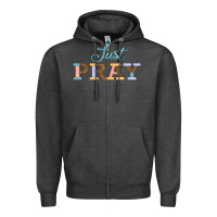 Charcoal Heather Just Pray Zipper Hoodie - JahusDesignShop