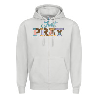 Dove Grey Just Pray Zipper Hoodie - JahusDesignShop