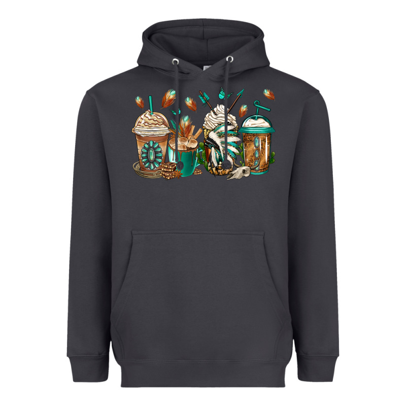 Indian Headdress Coffee Cups Heavyweight Hoodie by Jasminsmagicworld | Teevron