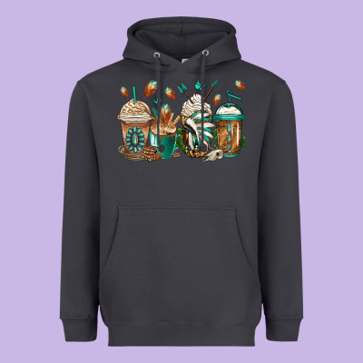 Indian Headdress Coffee Cups Heavyweight Hoodie Designed By Jasminsmagicworld