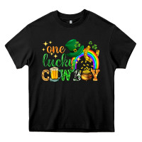 Black One lucky cowboy St. Patricks day Heavy Core Tee - HowdyJamesFarm