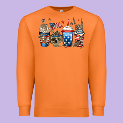 4th Of July Skeleton Coffee Cups Premium Sweatshirt Designed By Jasminsmagicworld