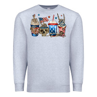 Heather Grey 4th of july skeleton coffee cups Premium Sweatshirt - Jasminsmagicworld