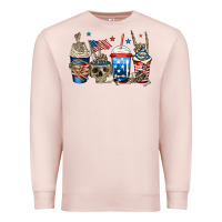 Pale Pink 4th of july skeleton coffee cups Premium Sweatshirt - Jasminsmagicworld