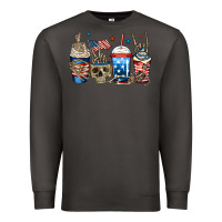 Smoke 4th of july skeleton coffee cups Premium Sweatshirt - Jasminsmagicworld