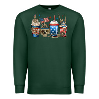 Sports Green 4th of july skeleton coffee cups Premium Sweatshirt - Jasminsmagicworld
