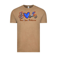 Vintage Coffee Peace Love Motocross Vintage Tee - RanaPortraitStore
