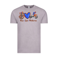 Vintage Zinc Peace Love Motocross Vintage Tee - RanaPortraitStore