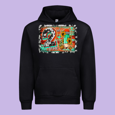 Western Back To School 2nd Grade 2 Urban Hoodie Designed By Jasminsmagicworld
