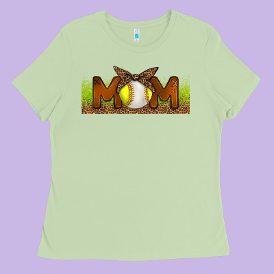 Baseball And Softball Mom Libbey Glass Ladies Tee Designed By Bundleandbundleshop