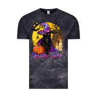Cloud Black spooky babe black witch cat Vintage Tee - BundleAndBundleShop