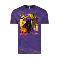 Cloud Purple spooky babe black witch cat Vintage Tee - BundleAndBundleShop