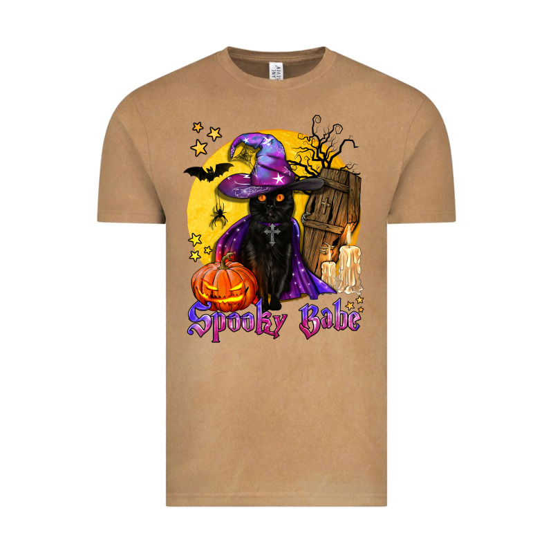Spooky Babe Black Witch Cat Vintage Tee by BundleAndBundleShop | Teevron