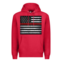 Cardinal thin red line American flag metal floor Premium Hoodie - Artiststas