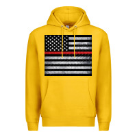 Lemon thin red line American flag metal floor Premium Hoodie - Artiststas