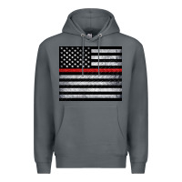 Rock thin red line American flag metal floor Premium Hoodie - Artiststas