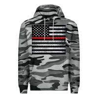 Slate Camo thin red line American flag metal floor Premium Hoodie - Artiststas