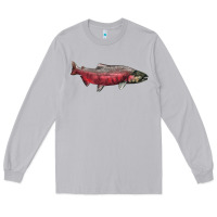 Moon Dust Chinook Salmon Fish Illustrations Long Sleeve Tee - LillyAllenDesigns