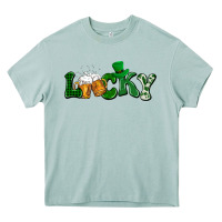 Arona Lucky with beer St. Patricks day Heavy Core Tee - HowdyJamesFarm