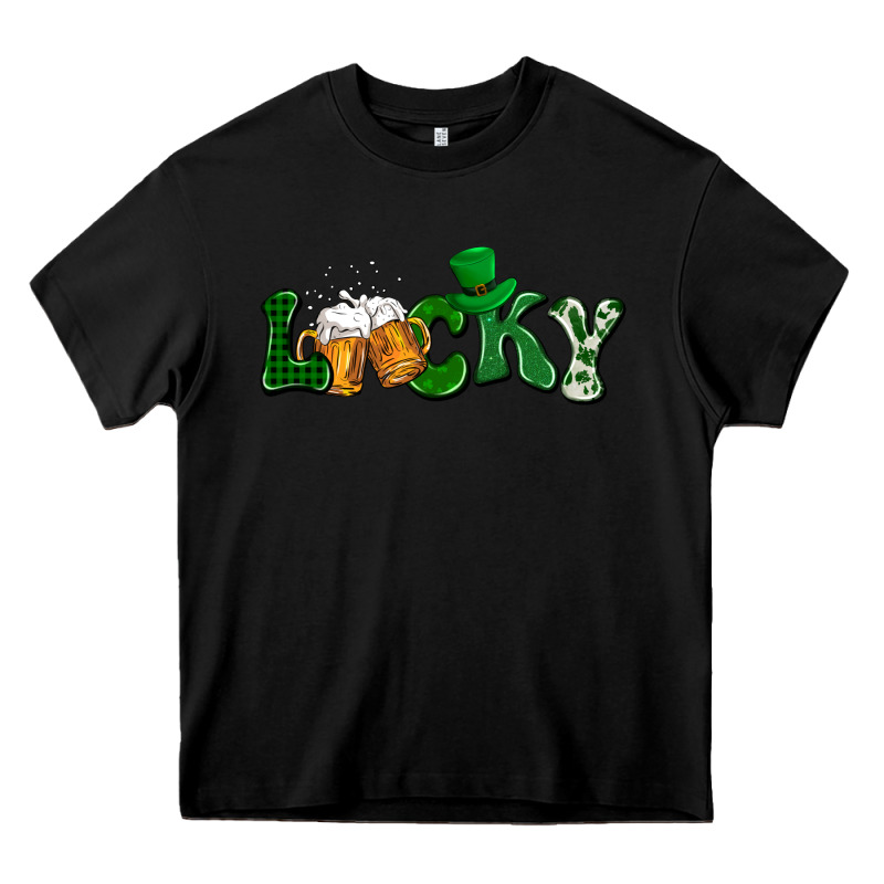 Lucky With Beer St. Patricks Day Heavy Core Tee by HowdyJamesFarm | Teevron