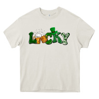 Cream Lucky with beer St. Patricks day Heavy Core Tee - HowdyJamesFarm